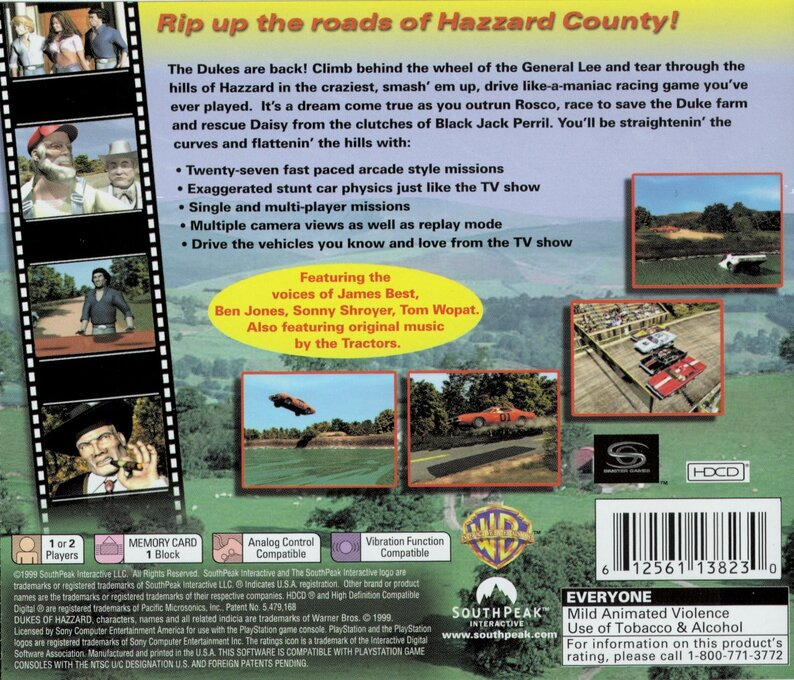 The Dukes of Hazzard : Racing for Home — Box back
