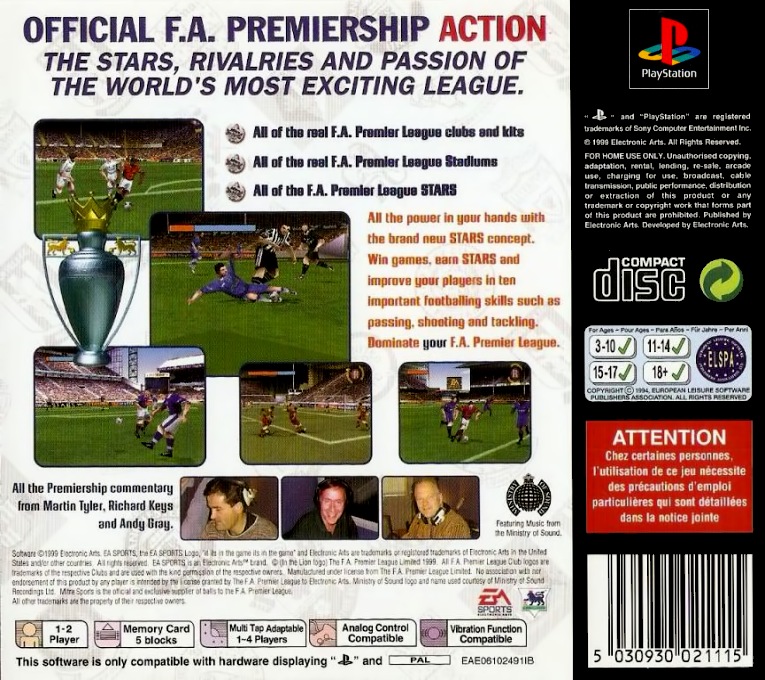 The F.A. Premier League Stars — Box back