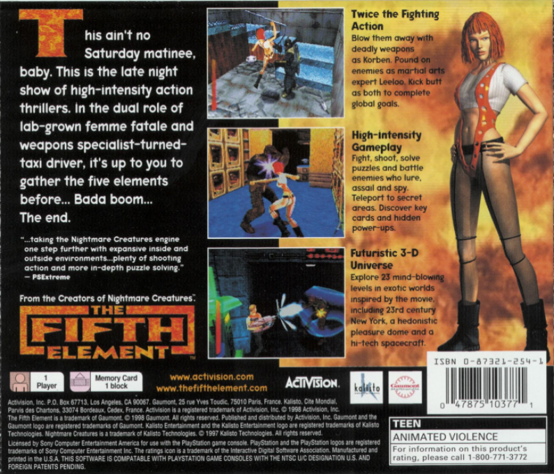 The Fifth Element — Box back