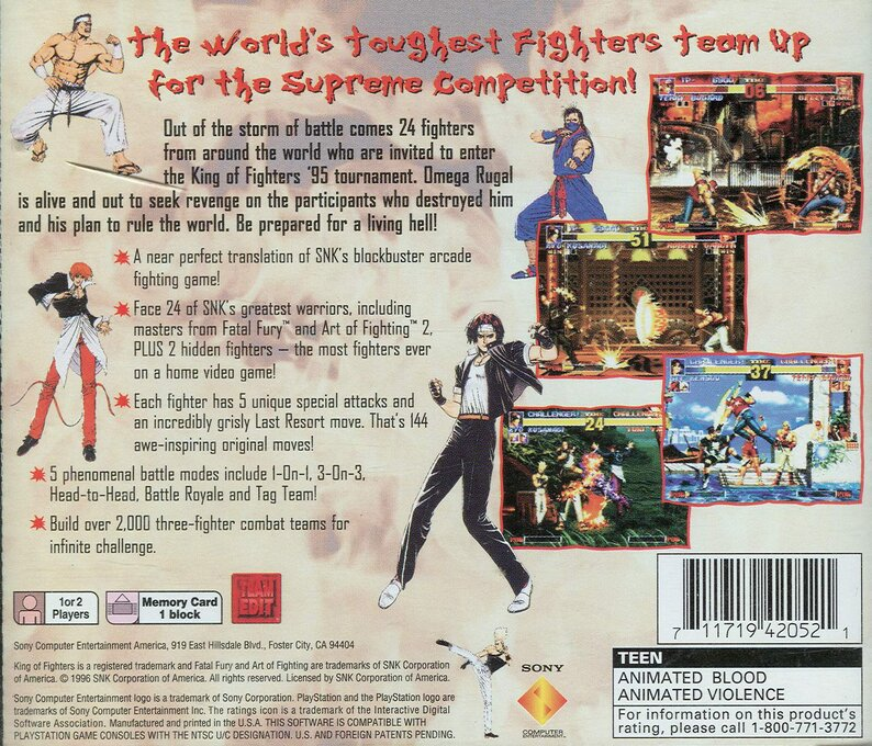 The King of Fighters '95 — Box back