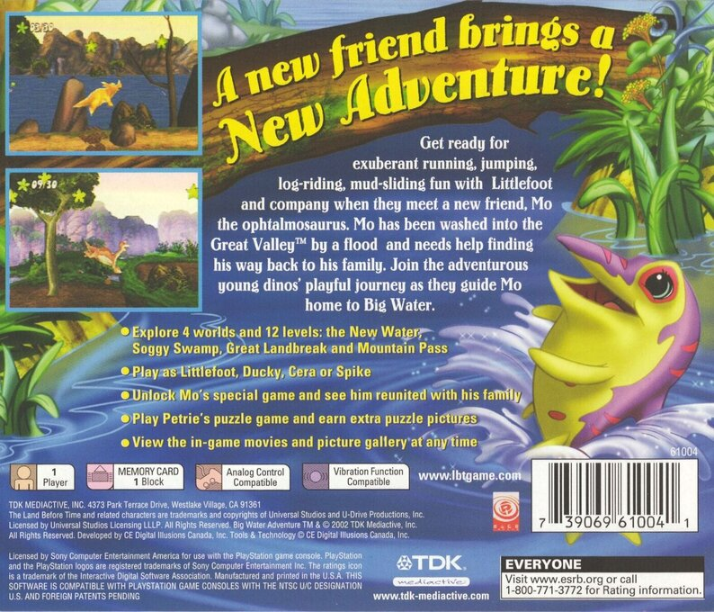 The Land Before Time : Big Water Adventure — Box back