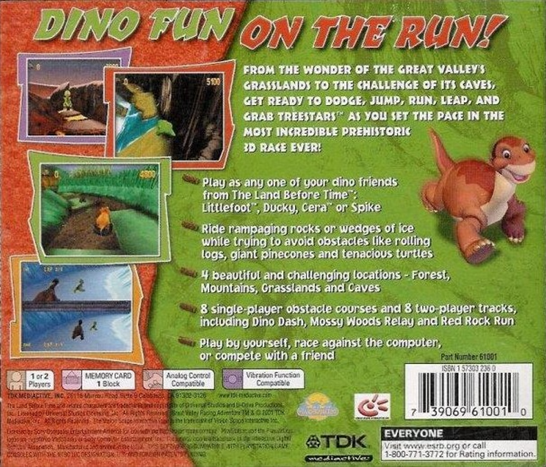 The Land Before Time : Great Valley Racing Adventure — Box back