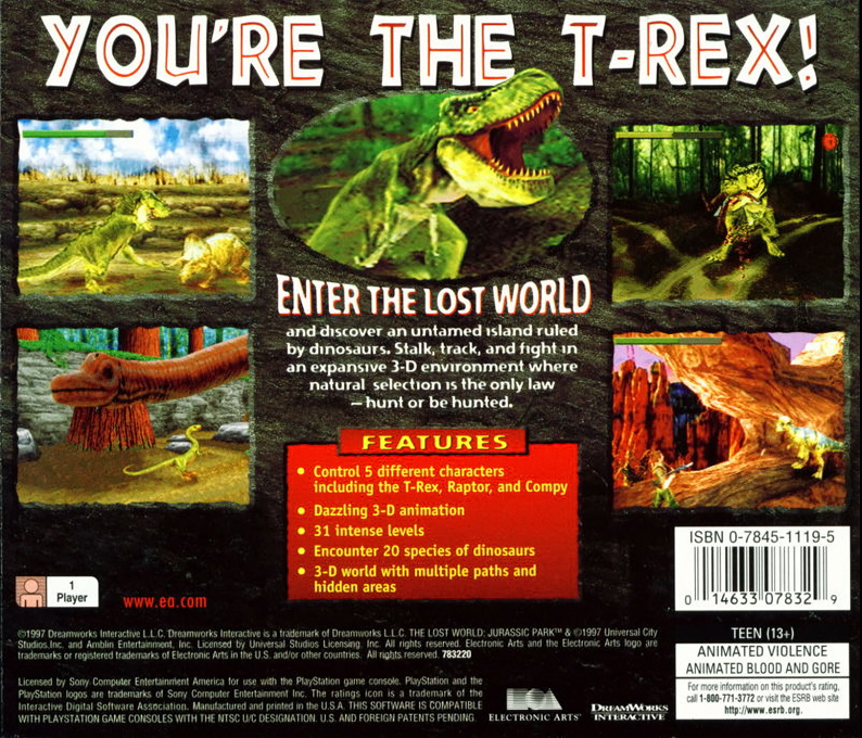 The Lost World : Jurassic Park — Box back