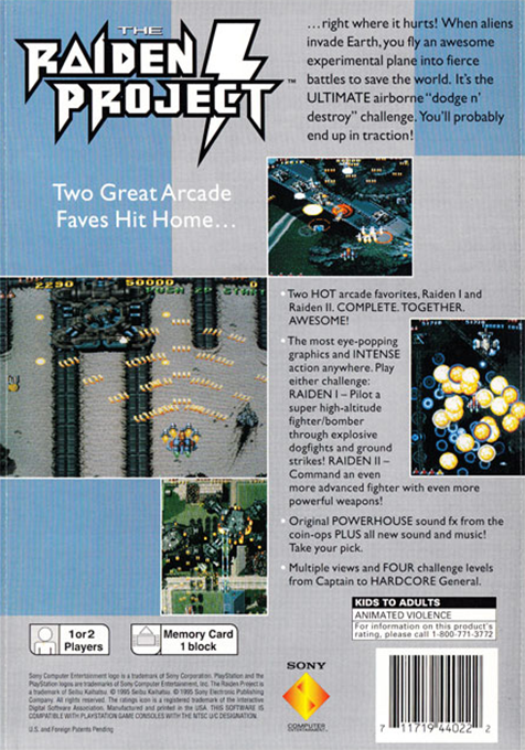 The Raiden Project — Box back