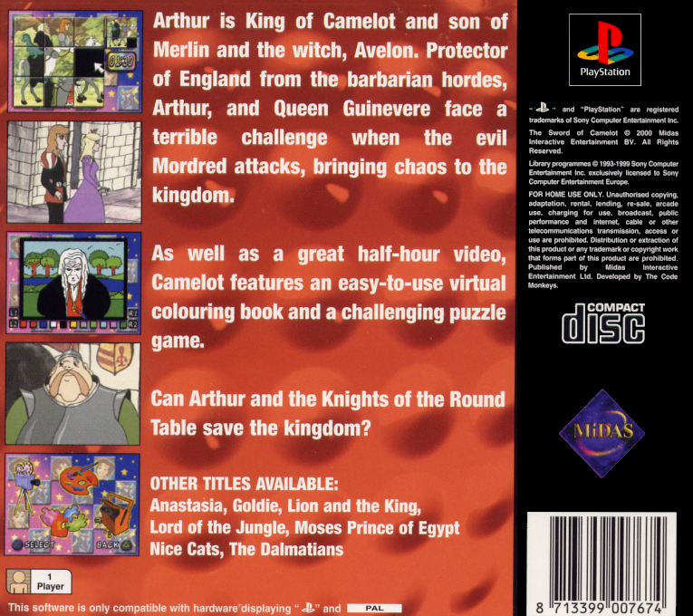The Sword of Camelot — Box back