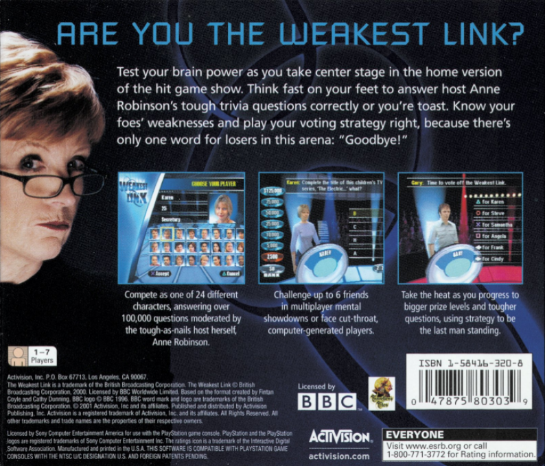 The Weakest Link — Box back