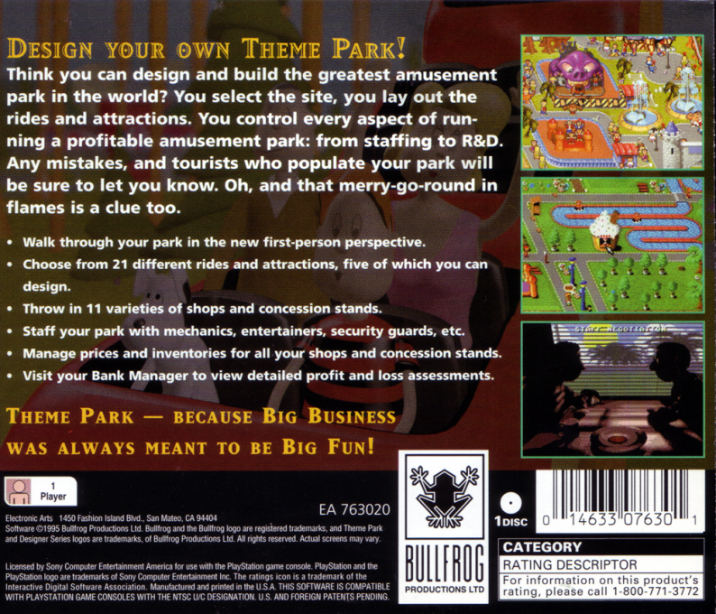 Theme Park — Box back
