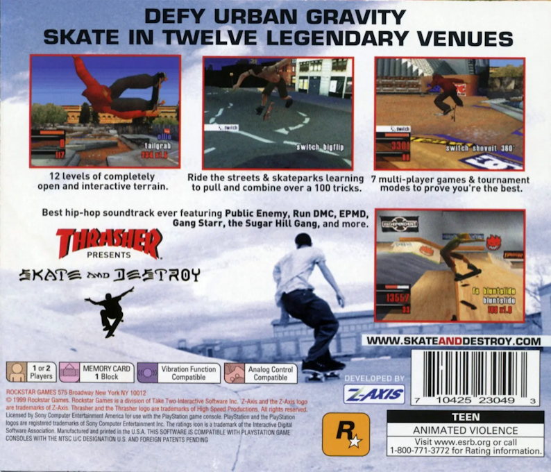 Thrasher : Skate and Destroy — Box back