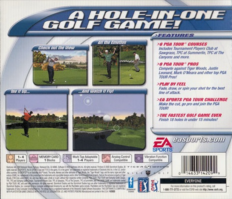 Tiger Woods PGA Tour Golf — Box back