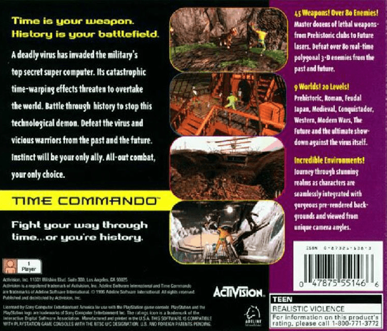 Time Commando — Box back