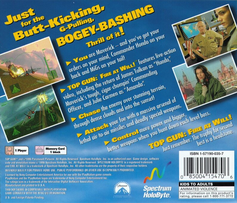 Top Gun : Fire at Will! — Box back