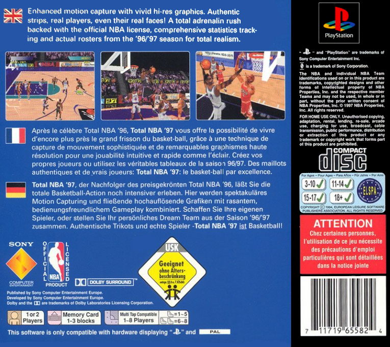 Total NBA '97 — Box back