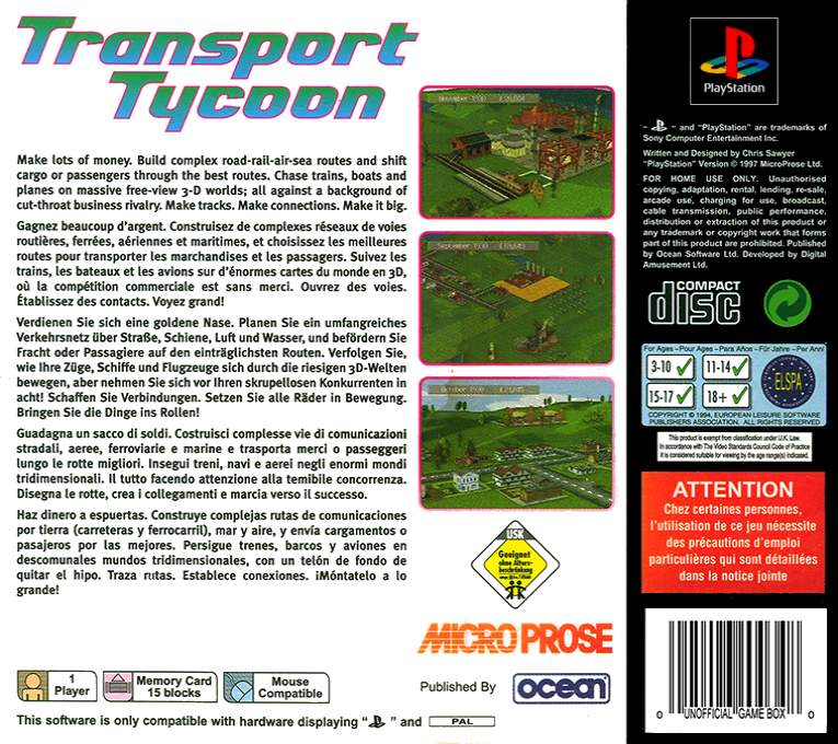 Transport Tycoon — Box back