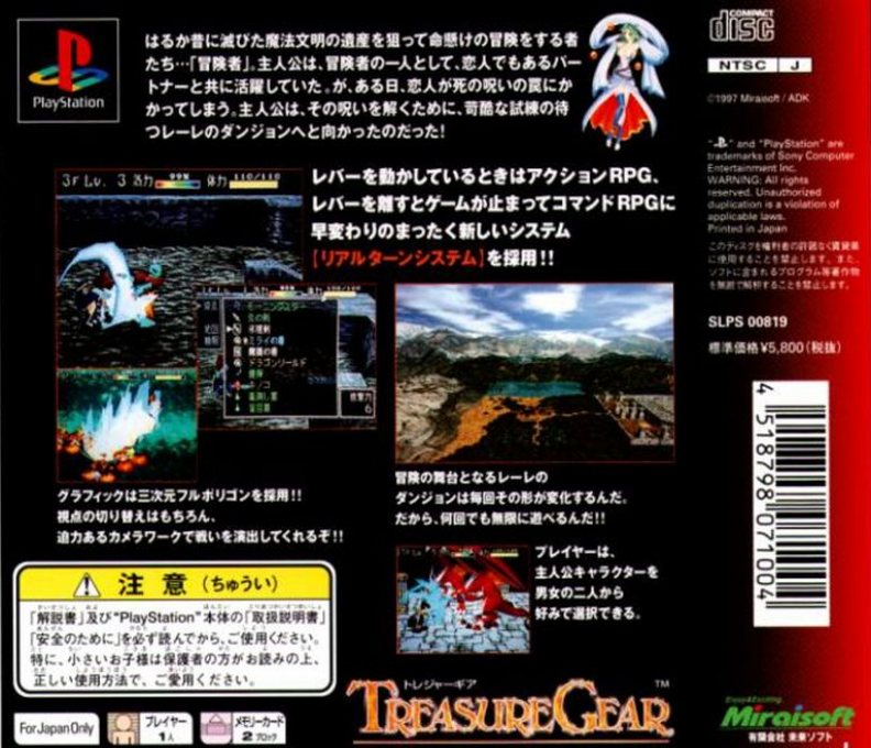 Treasure Gear — Box back