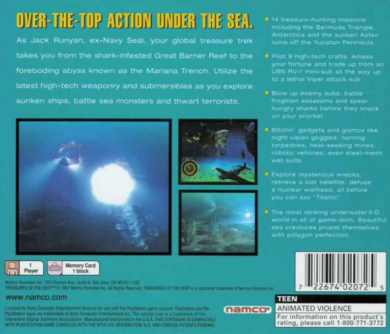 Treasures of the Deep — Box back