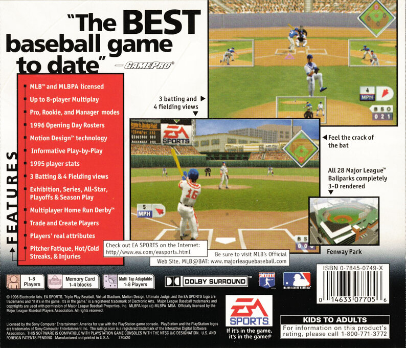 Triple Play 97 — Box back