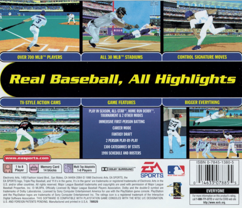 Triple Play 99 — Box back