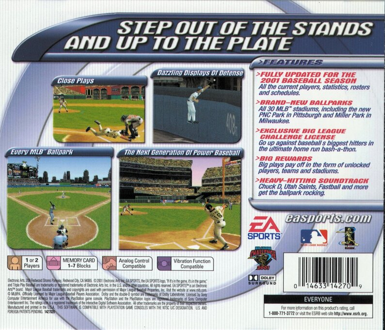 Triple Play Baseball — Box back