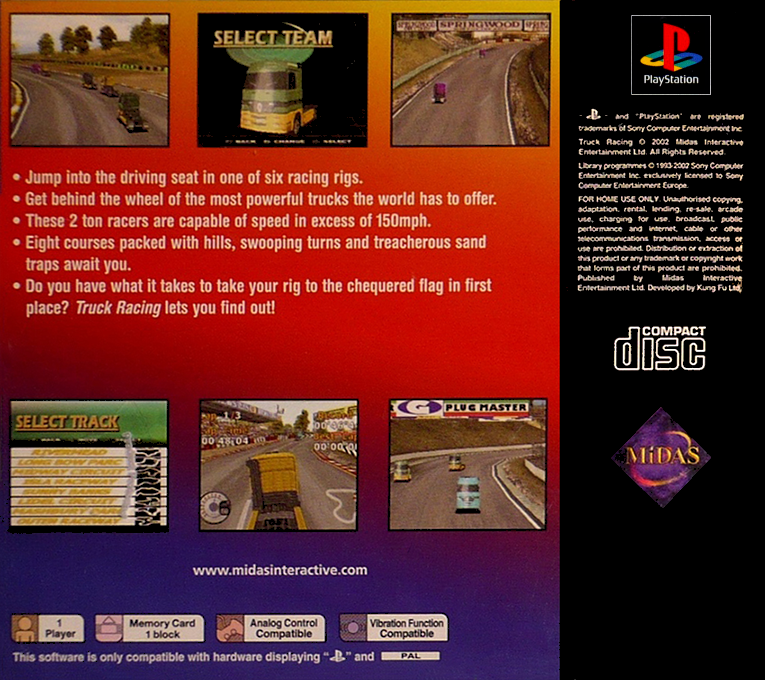 Truck Racing — Box back