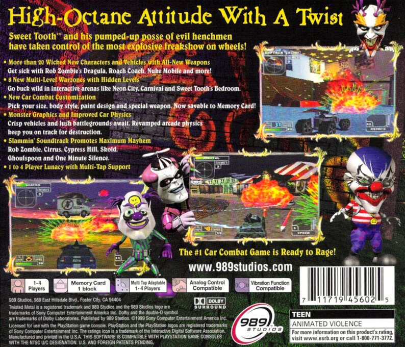 Twisted Metal 4 — Box back