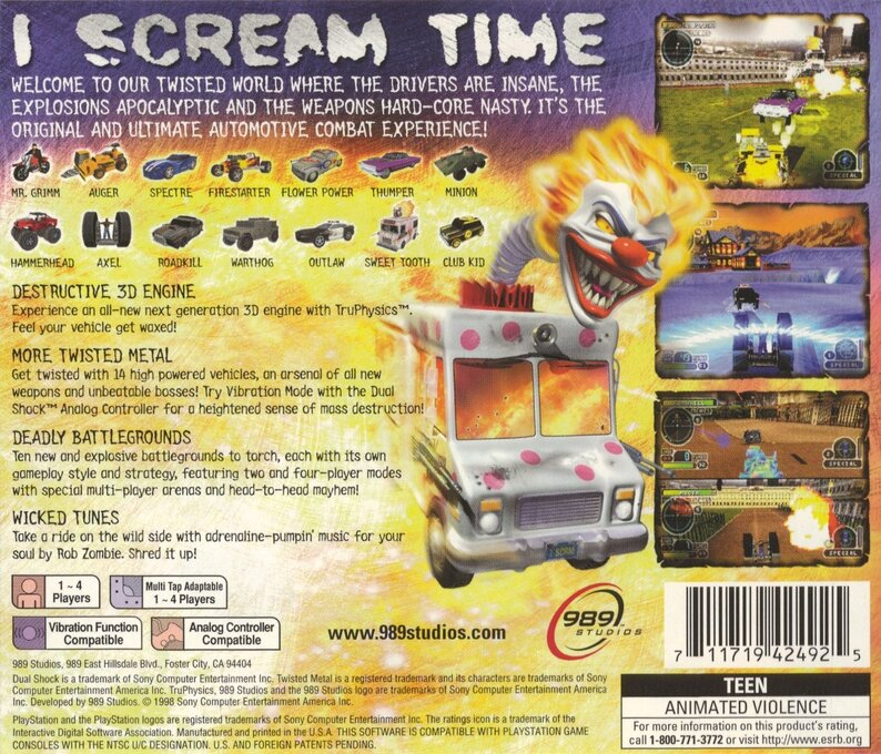 Twisted Metal III — Box back