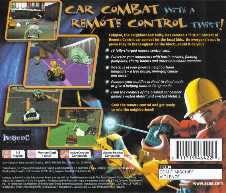 Twisted Metal : Small Brawl — Box back