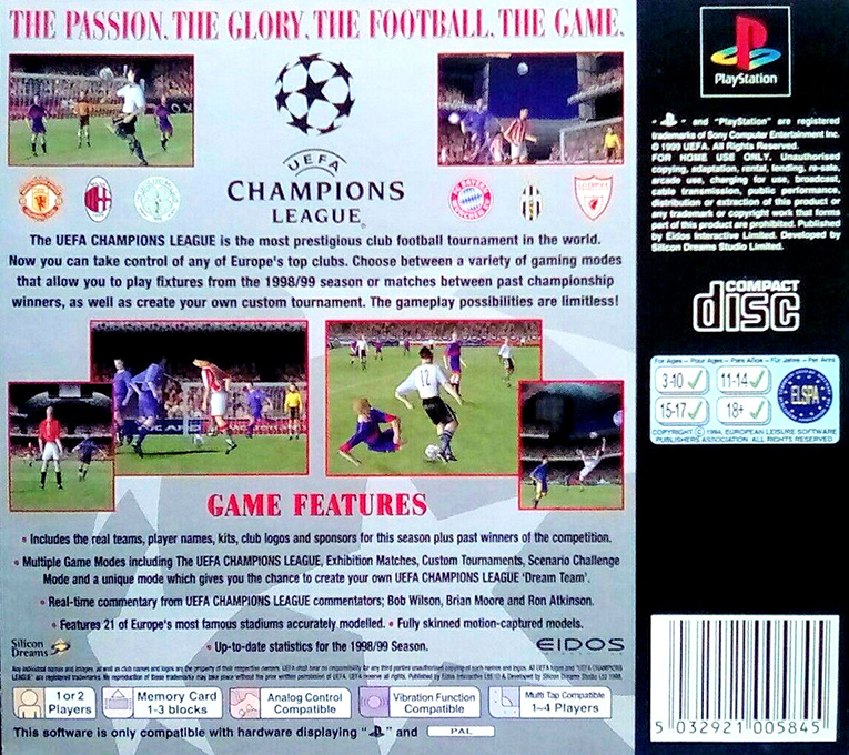 UEFA Champions League : Season 1998-99 — Box back