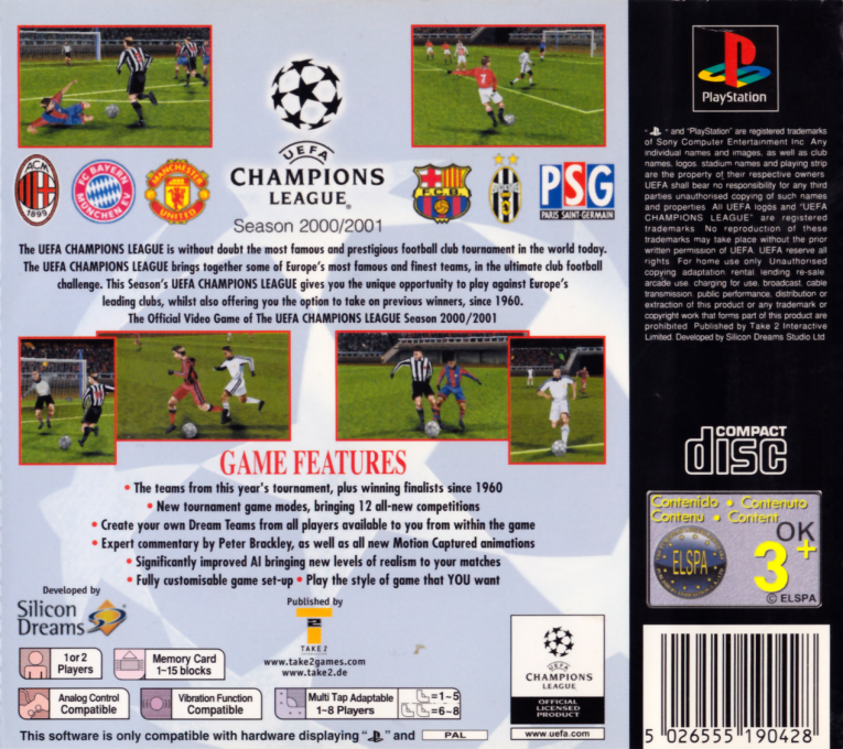 UEFA Champions League : Season 2000-2001 — Box back