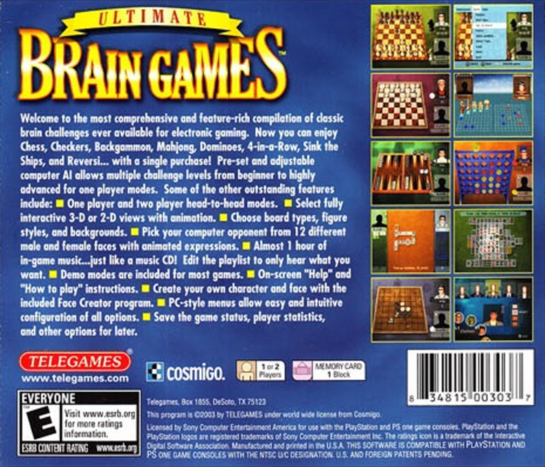 Ultimate Brain Games — Box back