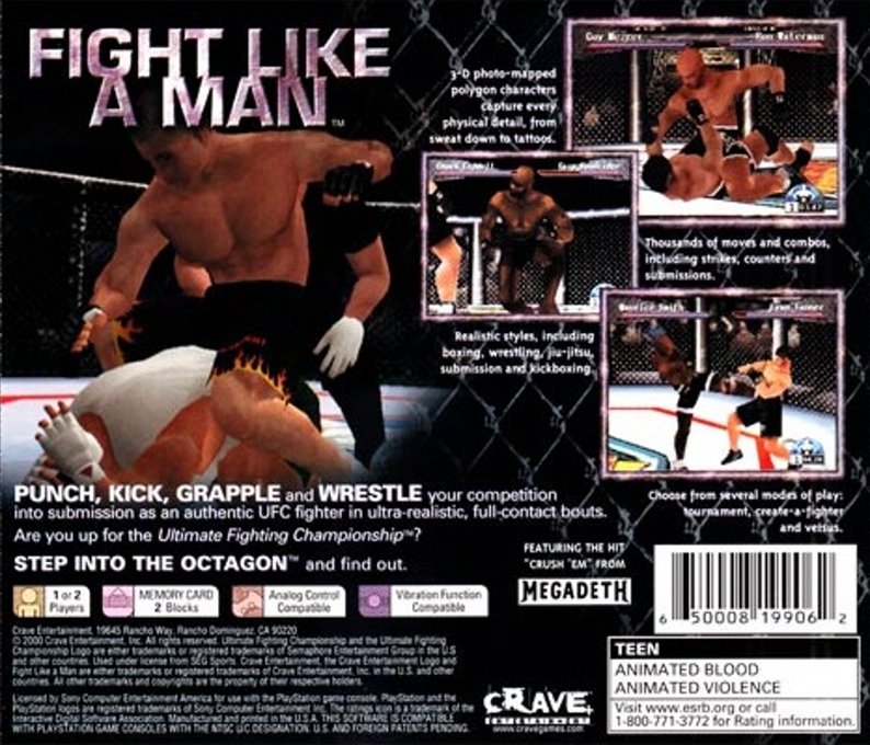 Ultimate Fighting Championship — Box back
