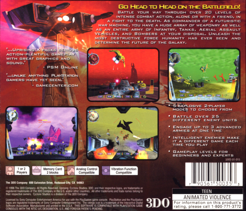 Uprising X — Box back