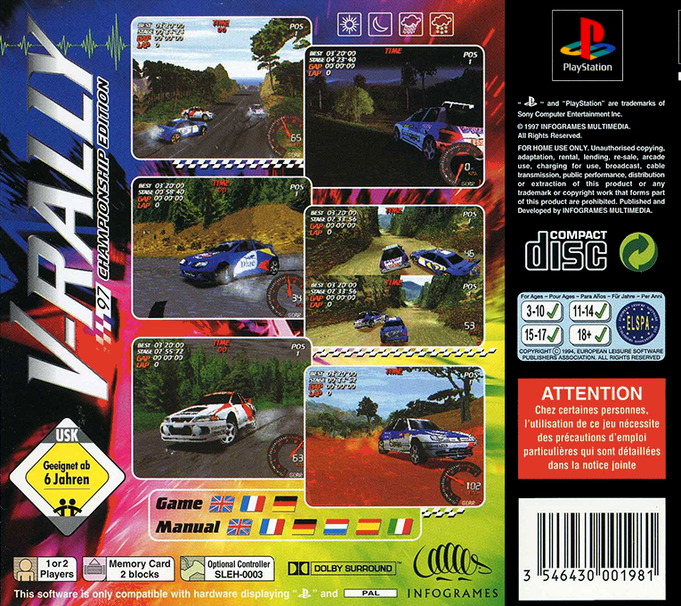 V-Rally : 97 Championship Edition — Box back