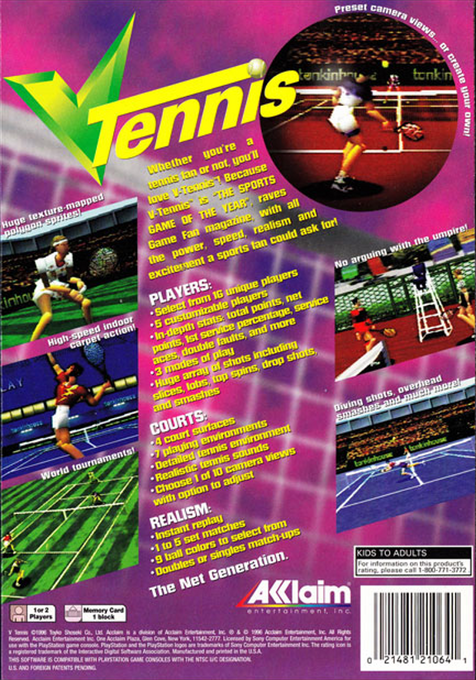 V-Tennis — Box back
