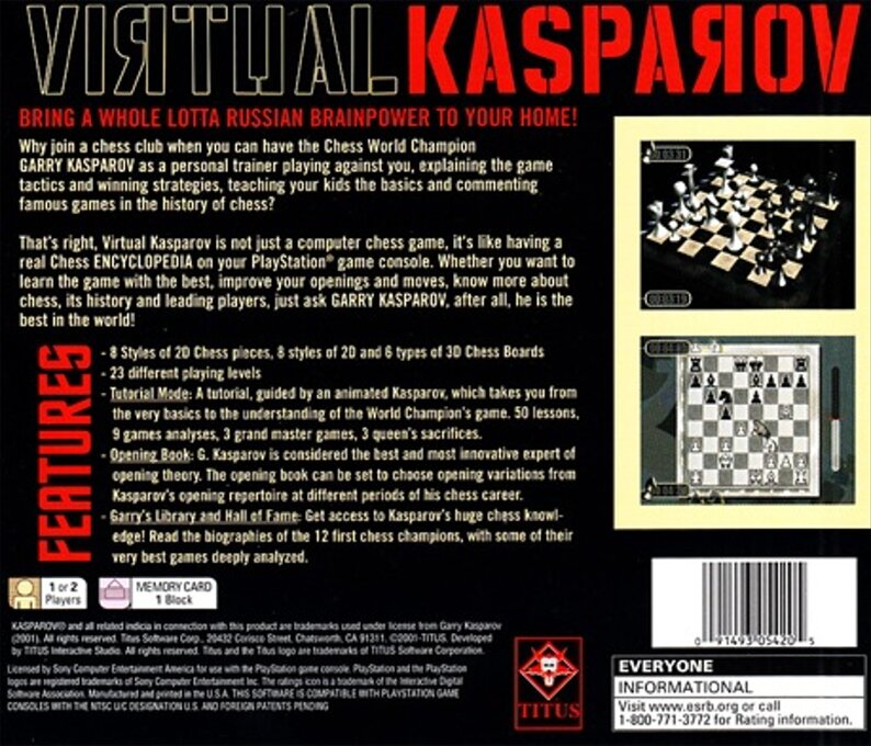 Virtual Kasparov — Box back