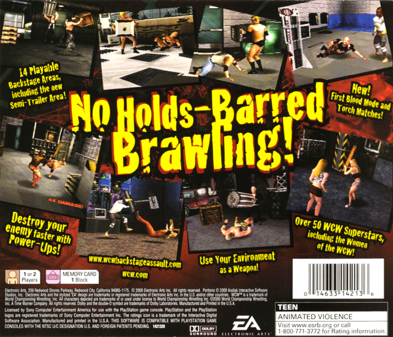 WCW Backstage Assault — Box back
