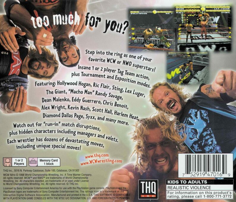 WCW Nitro — Box back