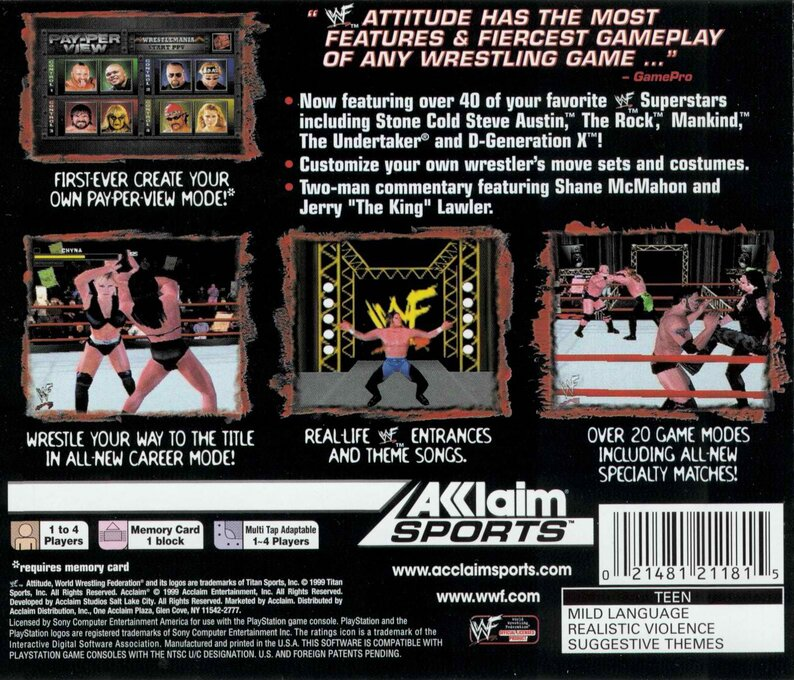 WWF Attitude — Box back