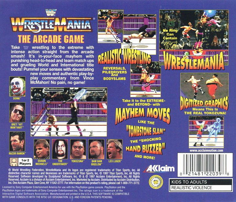 WWF WrestleMania : The Arcade Game — Box back