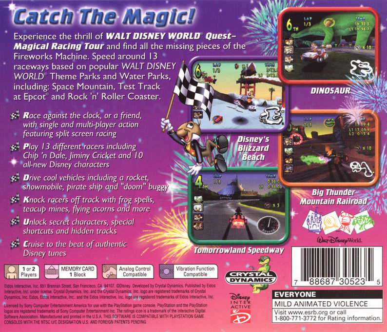 Walt Disney World Quest : Magical Racing Tour — Box back