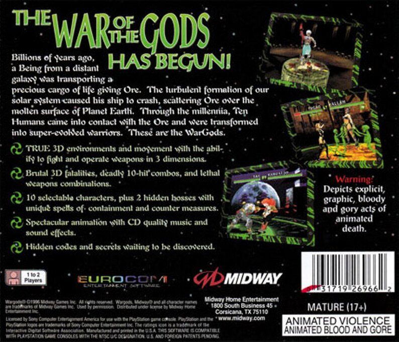 War Gods — Box back
