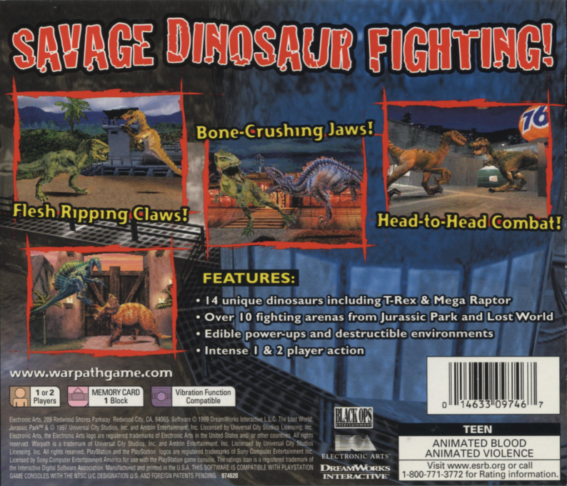 Warpath : Jurassic Park — Box back