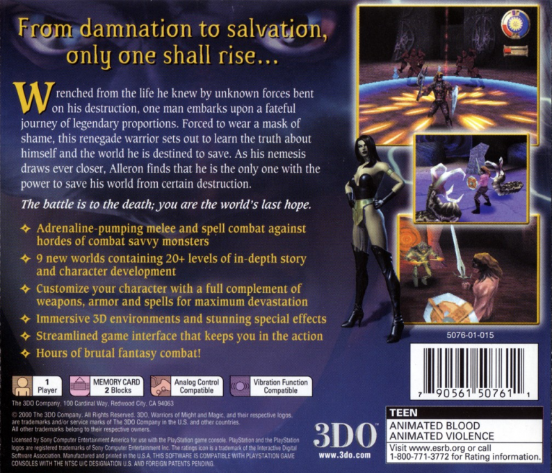 Warriors of Might and Magic — Box back
