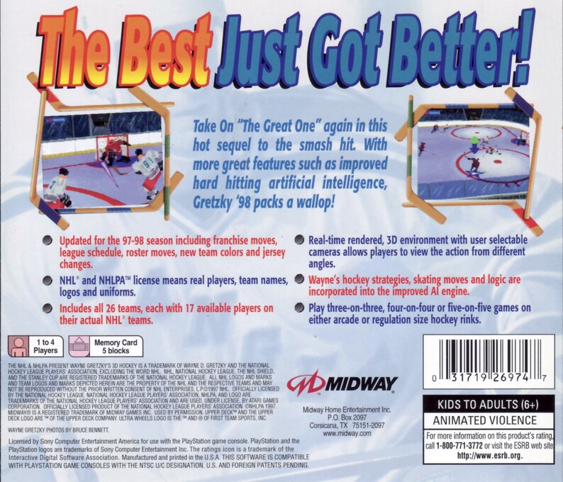 Wayne Gretzky's 3D Hockey '98 — Box back