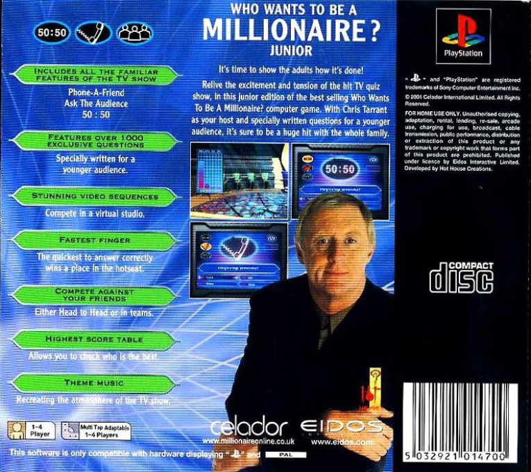 Who Wants To Be A Millionaire ? Junior — Box back