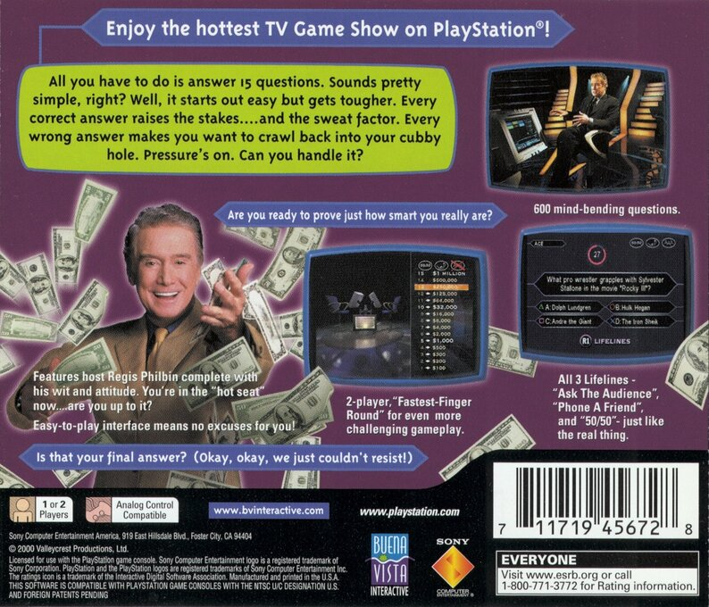 Who Wants to Be a Millionaire ? : 2nd Edition — Box back