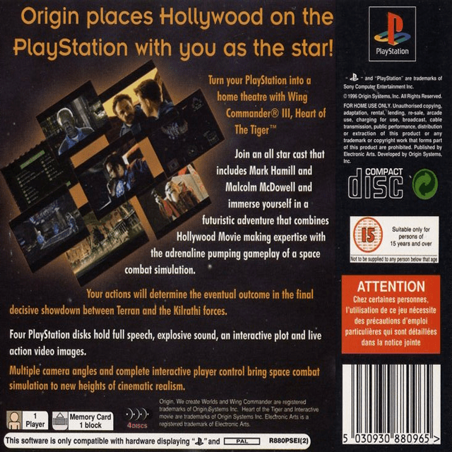 Wing Commander III : Heart of the Tiger — Box back