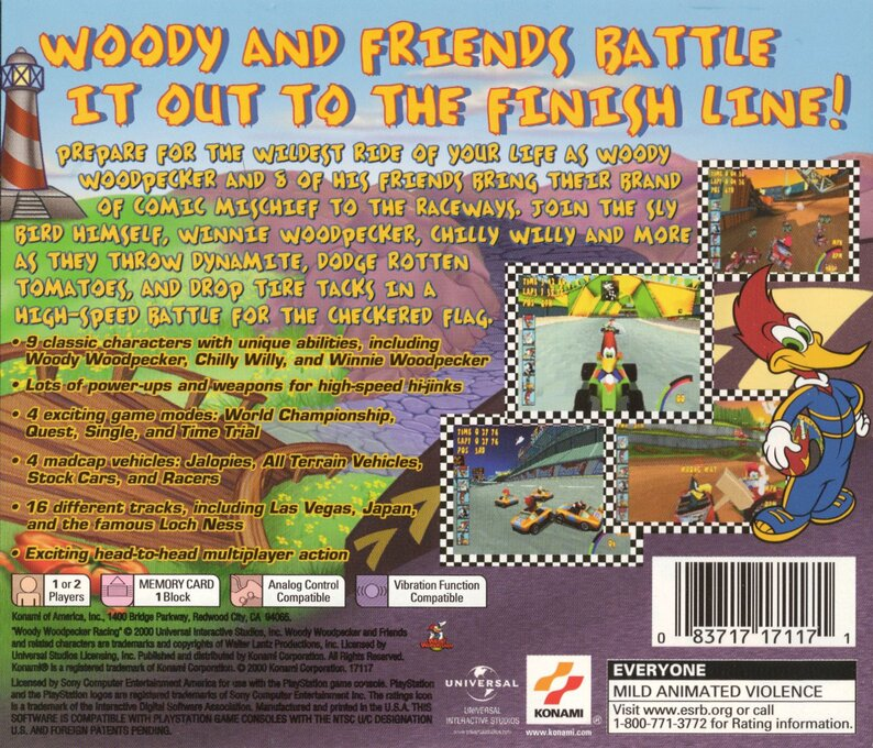 Woody Woodpecker Racing — Box back