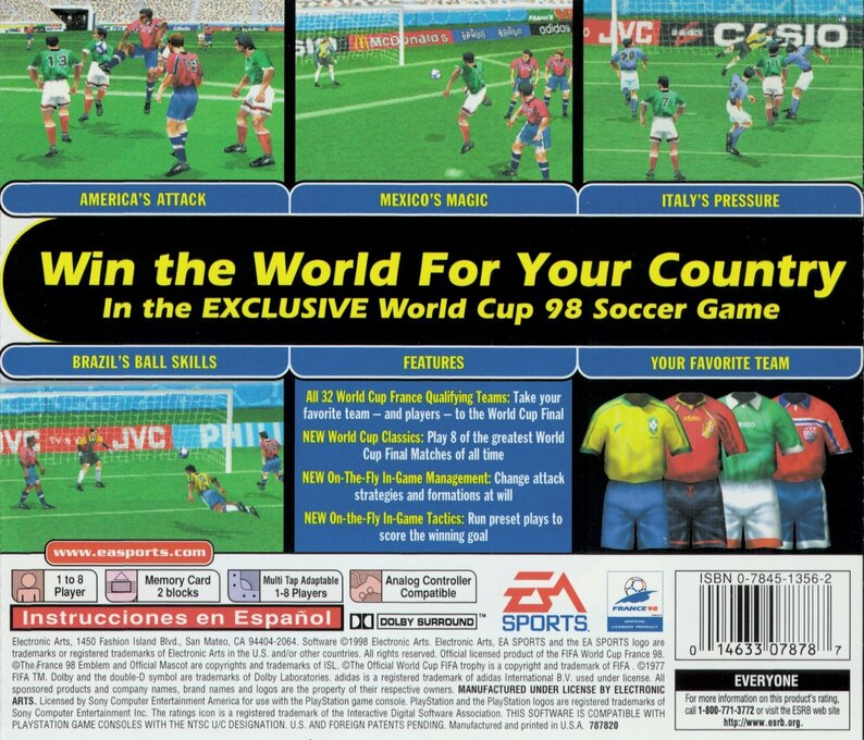 World Cup 98 — Box back
