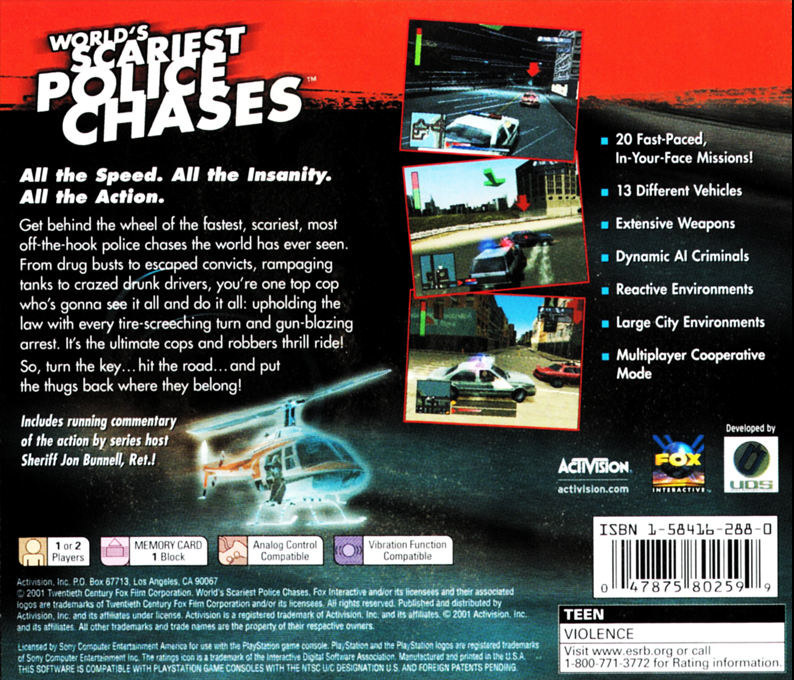 World's Scariest Police Chases — Box back