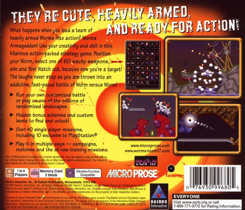 Worms Armageddon — Box back